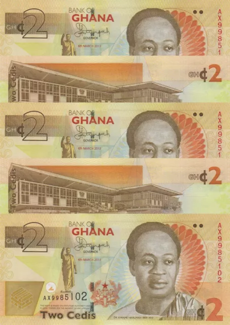 LOT, Ghana 2 Cedis (06.3.2013) p37Ab x 5 PCS UNC