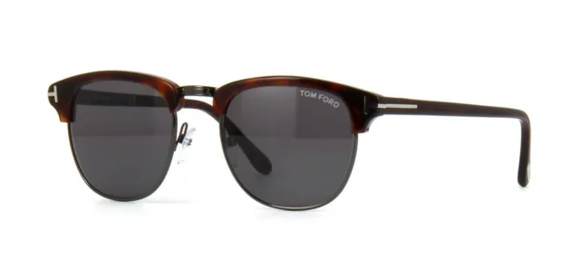 Tom Ford HENRY FT 0248 Dark Havana Ruthenium/Smoke (52A) Sunglasses