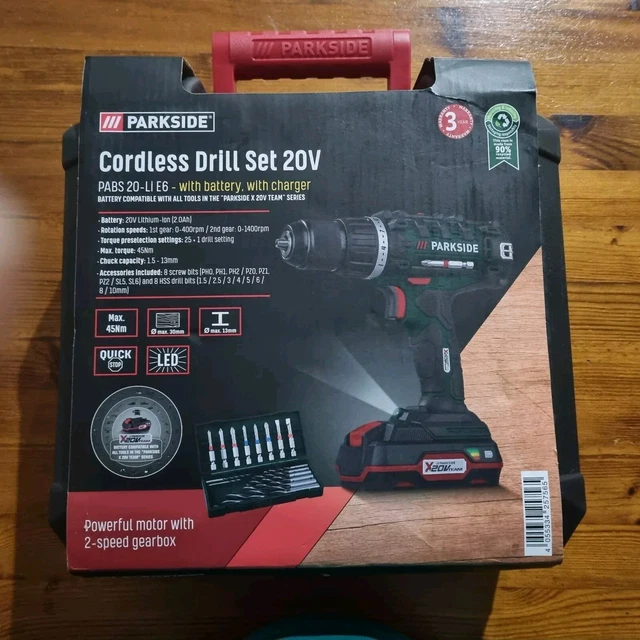 Parkside 20v cordless drill set hotsell