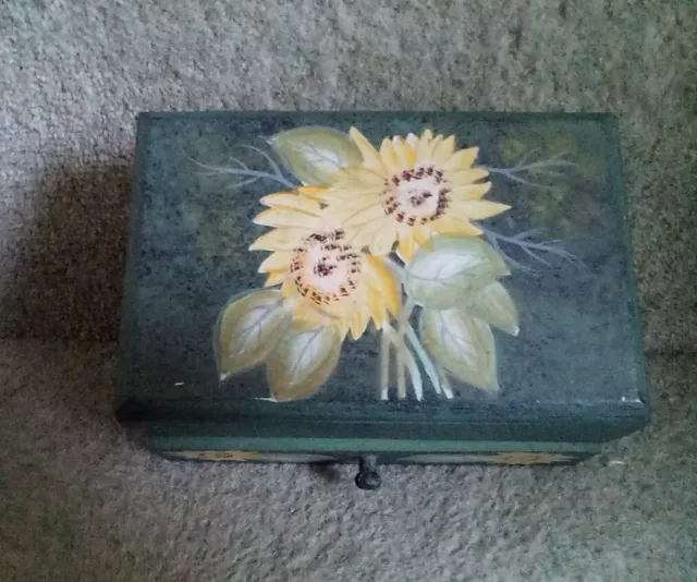 Hand painted Wooden Jewellery Box