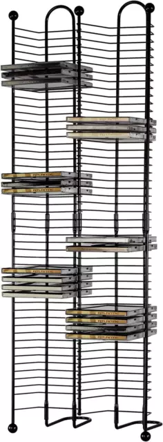 100 CD Tower Stand Media Storage Holder Black Steel Wire Rack Shelf OrganizerOpe
