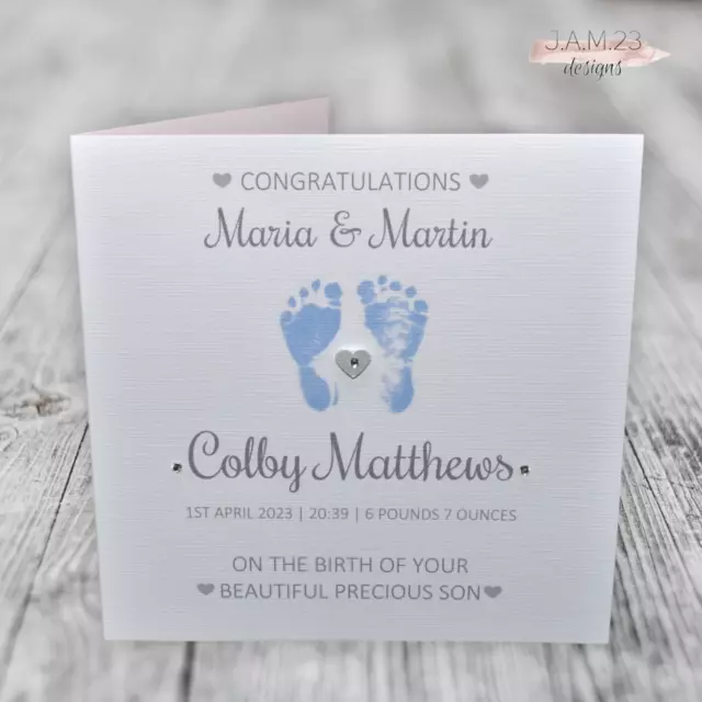 Personalised New Baby Girl or Boy Birth Card 2