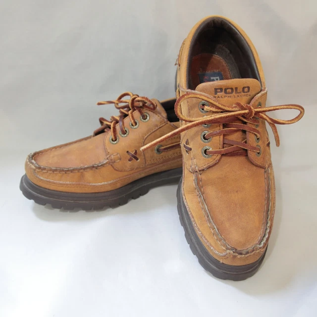 Ralph Lauren Polo Sport Women Size 6 B Tan Boat Shoes WF4372Tan