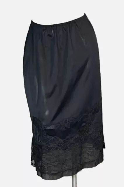 Vintage Kayser Nylon Half Slip Women Medium Black