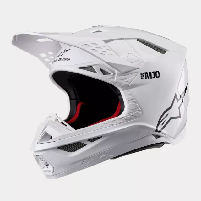 Alpinestars 2024 Supertech SM10 Solid White Motocross Helmet MX Quad Enduro