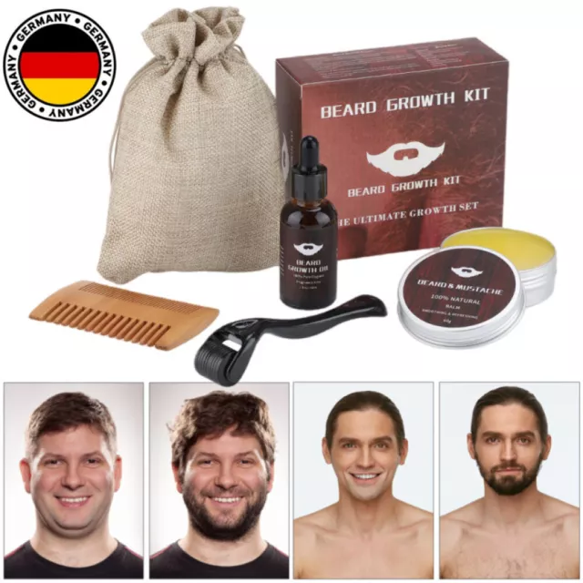 Bartpflege Set Geschenke für Männer mit Bart Wax, Bartroller, Bartöl Herren set