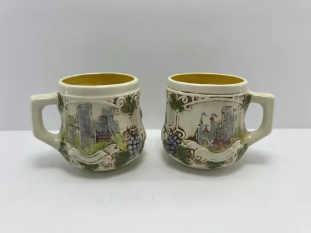 Vintage MCM German Like Castle Grape Mug Set
