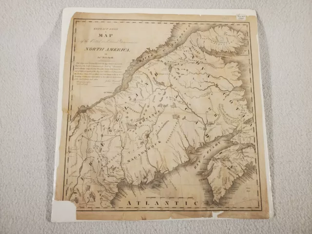 Antique 1755 Map ~ British & French Dominions North America ~ Mitchell / Throop