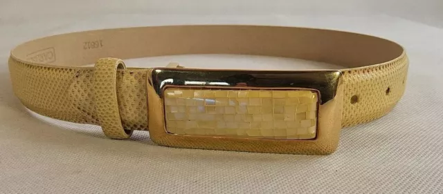 Cinturón vintage para mujer Carlisle estampado de serpiente animal con estampado de serpiente años 90 temático pequeño