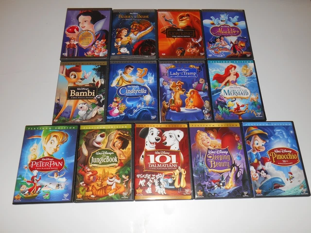 Diamond Edition WALT DISNEY PLATINUM EDITION Complete 13 DVD Set Movie Lot Beauty and ...