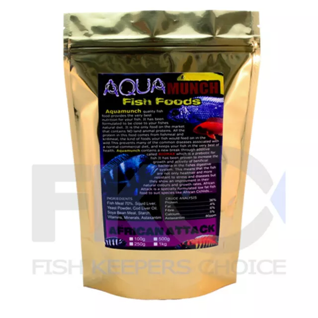 FKC Aqua African Attack Tropical & Cichlid Aqua Fish Food Pellets Medium 2-3mm 3