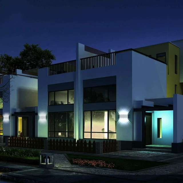 Applique Parete LED Bianco Interno Esterno 18W Doppia Luce Up&Down Impermeabile 4
