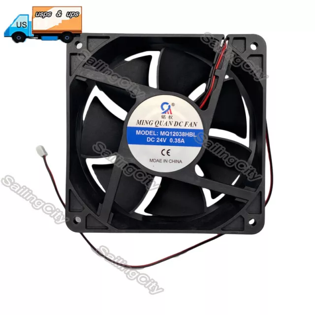 For MING QUAN MQ12038HBL DC 24V 0.35A 2-Pin Axial Flow Cooler Fan 120*120*38MM