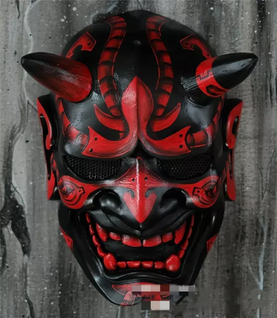 Halloween Japanese Hannya Cosplay Mask Devil Demon Oni Samurai Prajna Prop Latex