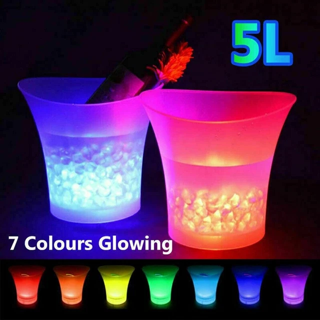 Bar Wine Drinks Cooler Glowing 5L Table Light Color Changing LED Ice Bucket