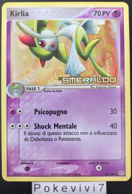 Carte Pokemon KIRLIA 33/106 REVERSE Bloc EX Italien ITA