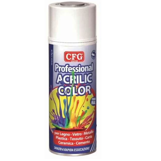 spray vernice acrilica professionale GRIGIO ARGENTO RAL7001  400ml CFG SPRY