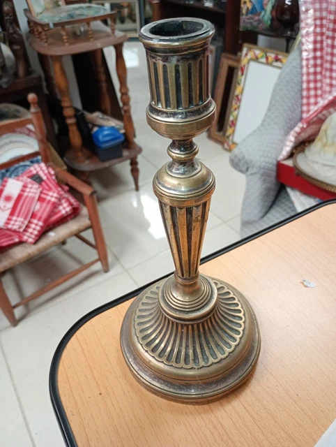 Bougeoir En Bronze Argenté Signé Chrysalia Orfèvre Paris - 17 Cm - XXe Classique