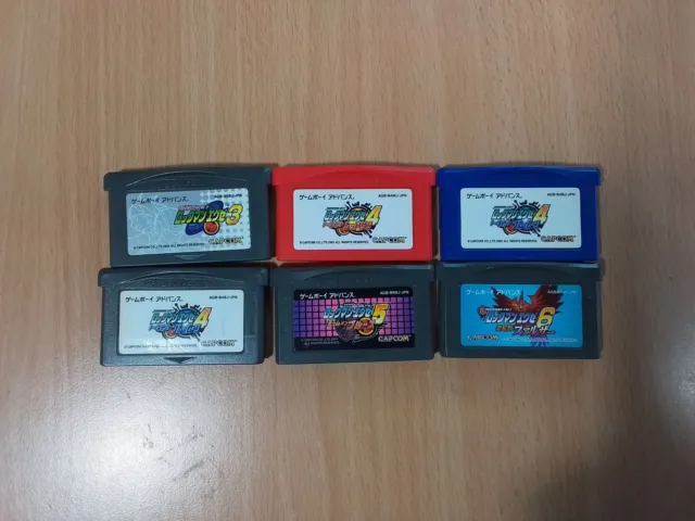 SET/LOT GBA 6x: Rockman / Mega Man Nintendo Game Boy Advance (Japan Ver.)