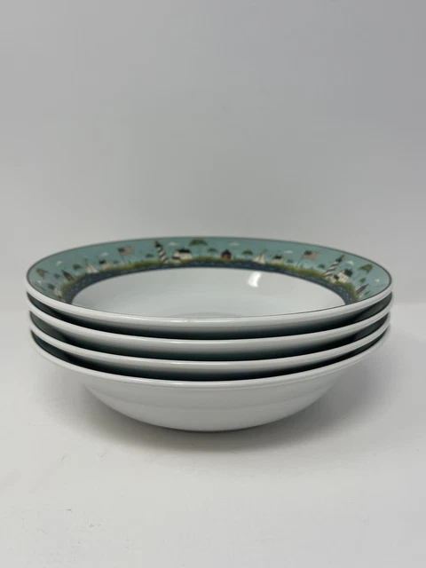 Coastal Breeze Soup/Cereal Bowls by Warren Kimble 7 1/2 Inch Sakura, NY 1998