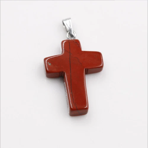 Natural Quartz Crystal Stone Chakra Healing Gemstone Cross Pendant Necklace