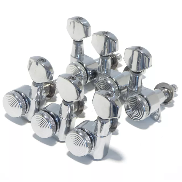 Locking guitar machine heads / tuners 3+3 or 6 line Chrome, Black or Gold JN07