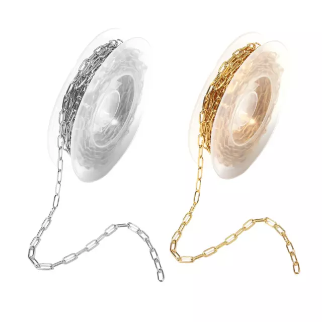 1 Roll Jewelry Chains Stainless Steel Extender Chains Link Flat Twisted Cable