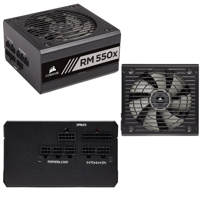Corsair RM550x Alimentatore PC,Modulare,80 Plus Gold,550 Watt,EU,Serie RMX,Nero