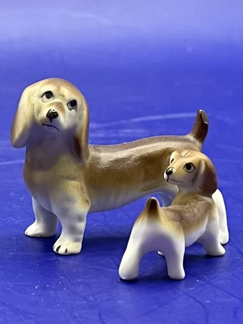 VTG Retired Hagen-Renaker Dogs Miniatures Beagles? Mama & Pup