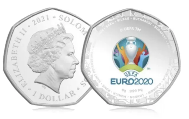 UEFA EURO 2020 Solomon Islands 2021 One Dollar Silver Proof Coin Preorder
