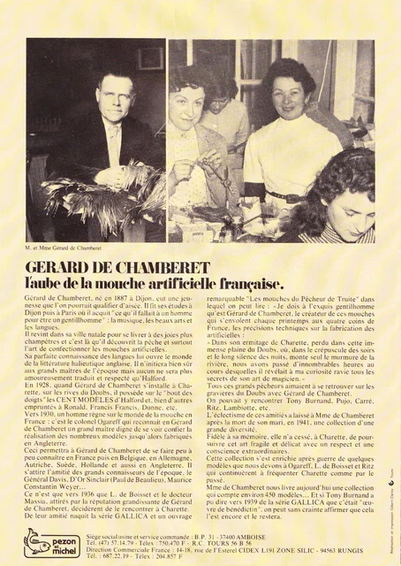 Catalogue Ancien Pezon & Michel - Mouches Madame De Chamberet, Pêche à La Mouche