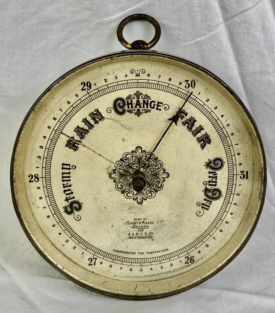 ANTIQUE ANEROID BAROMETER, Short & Mason London, A & N.C.S