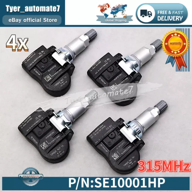 4PCS For CHEVROLET COBALT Tire Pressure Monitor Sensors SE10001HP TPMS 315MHz