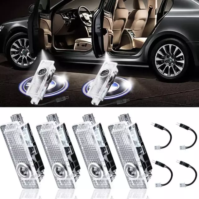 2/4Pcs Car Door Projector Laser Led Lights Courtesy Puddle Shadow Lamps For BMW