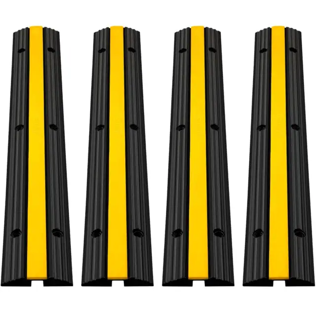 VEVOR 4 Pack of 1-Channel Driveway Rubber Speed Bumps Heavy Duty 22046