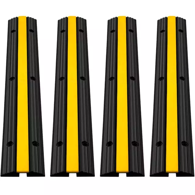 VEVOR 4 Pack of 1-Channel Driveway Rubber Speed Bumps Heavy Duty 22046