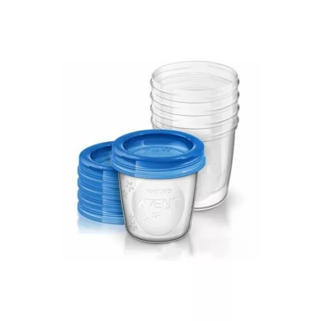 AVENT 5 milk jars with lids 180 ml