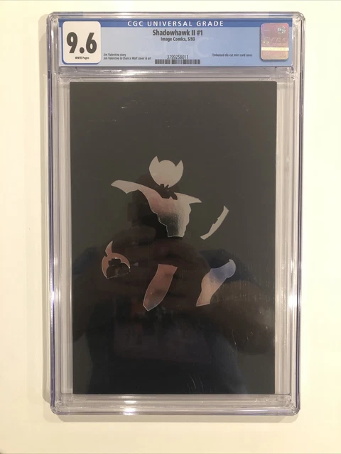 Shadowhawk II #1 CGC 9.6 embossed die-cut mirror card cover Jim Valentino