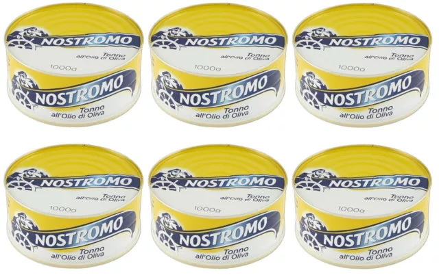 6er-Pack Nostromo Thunfisch Tonno all'Olio di Oliva,Thunfisch in Olivenöl,1Kg