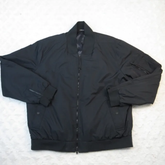 Vince Jacket Mens XXL Full Zip Bomber Jacket Coat Black Adult Zip Cuffs Pockets