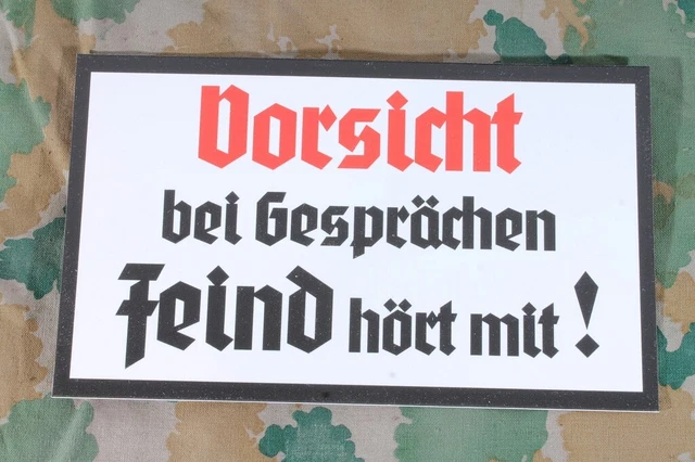 SCHILD VORSICHT BEI Gesprächen Feind hört mit Retro Hinweisschild ...