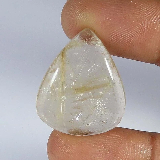 19.60Cts. Cabochon poire rutile doré 100% naturel pierres précieuses en...