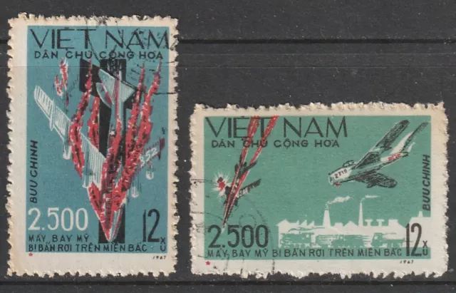 Vietnam Michel 495/6"" abbattimento del 2500. "Aereo" timbrato