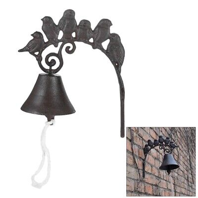 Household Wall Mounted Rustic Cast Iron Door Ring Bell Bar Store Bell Bird Style