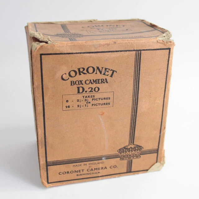 VINTAGE CORONET BOX Camera D.20 Meniscus Lens in original box £9.99 ...