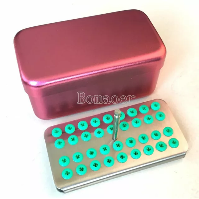 Dental Bur Holder Disinfection Box With Silicon Block Autoclave Case 36 Holes