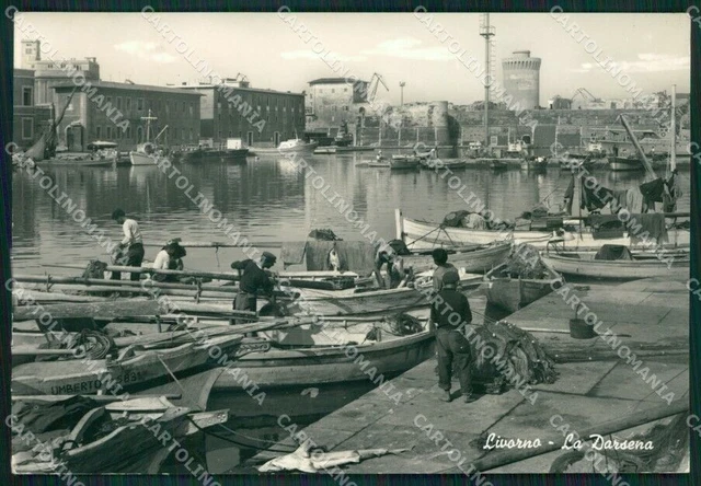 Livorno Città Pescatori Barche Foto FG cartolina KV7959