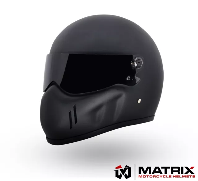 Matrix ALPHA schwarz Streetfighter Motorradhelm Simpson Bandit Style 3