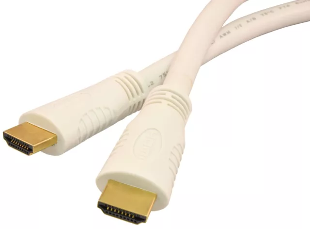 PTC White Gold Plated High Speed HDMI w/Ethernet Cable | 3ft 6ft 25ft 35ft 50ft