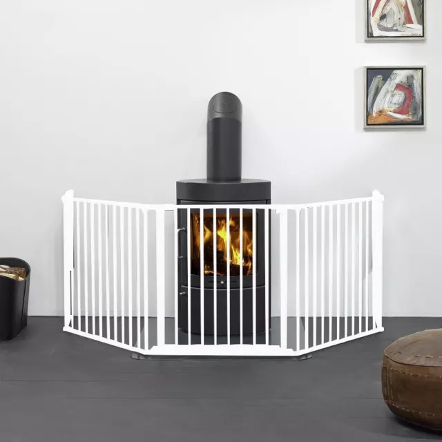 BabyDan Flex Foyer Barrière de Sécurité - Écran de feu Blanc 2